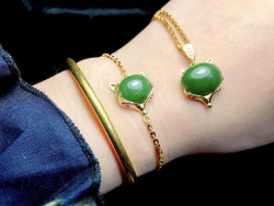 Vòng tay Ngọc Bích hồ ly vàng #3