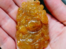 Tượng Phật Di Lặc Thạch Anh Tóc Vàng – Chiêu Tài Giữ Lộc